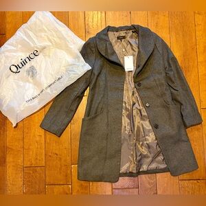 Quince Cocoon Wool Coat, Gray, XS